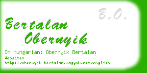 bertalan obernyik business card